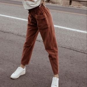 Bohme Women’s Size XS Pink Corduroy Paper Bag Pants